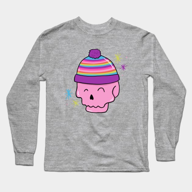 Chilly Skull Long Sleeve T-Shirt by Doodle by Meg